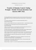 Transfer of Stimulus Control- Fading Prompts - Module 16 Exam Questions And Answers 100% Pass