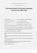 Wisconsin Permit Test Practice Questions And Answers 100% Pass