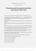 Wisconsin permit test practice Questions And Answers 100% Pass