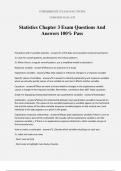 Statistics Chapter 3 Exam Questions And Answers 100% Pass