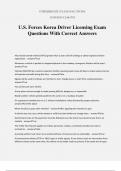 U.S. Forces Korea Driver Licensing Exam Questions With Correct Answers