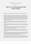 Unit 1: Ch. 1-3 Exam Questions With Correct Answers