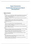 Summery -  Sustainable Entrepreneurship and Development (USEMSE)