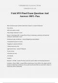 Utah SFO Final Exam Questions And Answers 100% Pass