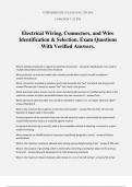 Electrical Wiring, Connectors, and Wire Identification & Selection. Exam Questions With Verified Answers.