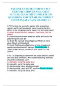 PATIENT CARE TECHNICIAN PCT CERTIFICATION EXAM LATEST ACTUAL EXAM COMPLETE 250 QUESTIONS AND DETAILED CORRECT ANSWERS | ALREADY GRADED A+