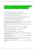 NOCTI CULINARY EXAM QUESTIONS WITH 100% CORRECT ANSWERS 