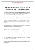 ANT100 Archaeology Reworked Test Questions With Updated Answers