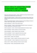 NOCTI HEALTH ASSISTING EXAM QUESTIONS AND CORRECT ANSWERS ALREADY PASSED 