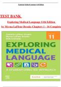 Exploring Medical Language 11th Edition TEST BANK by Myrna LaFleur Brooks, Verified Chapters 1 - 16, Complete Newest Version