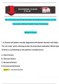 NR 546 Midterm Exam : Advanced Pharmacology Psychopharmacology for the Psychiatric-Mental Health Nurse Practitioner, Expected Questions with Verified Answers- Chamberlain (2024 / 2025)