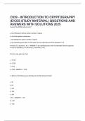 C839 - INTRODUCTION TO CRYPTOGRAPHY (E/CES STUDY MATERIAL) QUESTIONS AND ANSWERS WITH SOLUTIONS 2025