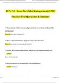 SAFe 6.0 - Lean Portfolio Management (LPM) Practice Test Updated Questions and Answers (2024/2025) (Verified Answers)