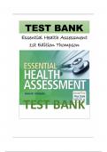 Test Bank For Essential Health Assessment, 1st Edition by Janice Thompson 