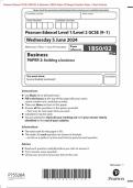 Pearson Edexcel GCSE 1BS0/02 In Business (1BS0) Paper 02 Building a business Merged Question Paper + Mark Scheme