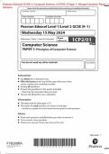 Pearson Edexcel GCSE In Computer Science (1CP2/01) Paper 1: Principles of Computer Science Merged Question Paper + Mark Scheme