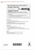 Pearson Edexcel GCSE In Computer Science (1CP2/02) Paper 2: Application of Computational Thinking Merged Question Paper + Mark Scheme