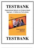 Test Bank for Organizational Behavior An Evidence-Based Approach, 12 Edition by Fred Luthans