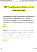 Dosage Calculations HESI Assignment Exam Updated Questions and Answers (2024/2025) (Verified Answers)