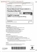 Pearson Edexcel GCSE 1EN0/01 Level 1/ Level 2 GCSE (9–1) In English Language (1EN0) Paper 1: Fiction and Imaginative Writing Merged Question Paper + Mark Scheme