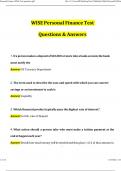 WISE Personal Finance Test 2024 Updated Questions and Answers (2024/2025) (Verified Answers)