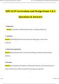 EDF 6229 Curriculum and design Exam 1 and 2 Questions and Answers (2024/2025) (Verified Answers)