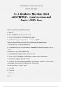 AHA Heartsaver Questions (First aid/CPR/AED). Exam Questions And Answers 100% Pass.