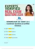   HONDROS NUR 150 - EXAM 1 & 2 Combined/ Questions & Certified Solutions.  