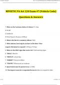 MPOETIC PA Act 120 Exam -7 (Vehicle Code) Updated 2024 Questions and Answers (2024/2025) (Verified Answers)