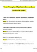 Texas Principles of Real Estate Express Exam 2024 Questions and Answers (2024/2025) (Verified Answers)