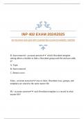 INP 402 EXAM 20242025 WITH GUARANTEED ACCURATE ANSWERS |VERIFIED