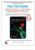 Test bank for Microbiology; A Systems Approach 6th Edition Marjorie Kelly Cowan Heidi Smith, ISBN No; 9781260258998, all 25 Chapters fully Covered (NEWEST 2024)