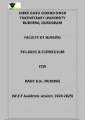 SHREE GURUGOBINDSINGHTRICENTERARY UNIVERSITYBUDHERA, GURUGRAMFACULTY OF NURSINGSYLLABUS &CURRICULUMFORBASIC B.Sc. NURSING(W.E.F Academic session: 2024-2025)