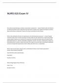 NURS 615 Exam IV Questions and Answers