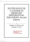 Solutions for A Course in Ordinary Differential Equations, 2nd Edition by Wirkus (All Chapters included)