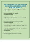 BUSI 1301 INTRODUCTION TO BUSINESS FINAL  EXAM QUESTIONS CORRECTLY ANSWERED TEXAS A&M UNIVERSITY