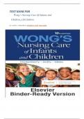 TEST BANK FOR Wong’s Nursing Care Of Infants And Children, 12th Edition  by: marilyn j. hockenberry, elizabeth a. duffy, karen gibbs