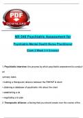 NR 548 Exam 2 Psychiatric Assessment for Psychiatric-Mental Health Nurse Practitioner, Covered (Week 3 - 4) Questions and Verified Answers - Chamberlain (2024 / 2025)