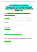 Comprehensive Coding for  Professionals -Introduction to Coding  and Coding Professions| Foundational  Exam 2025