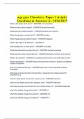 aqa gcse Chemistry Paper 1 (triple) Questions & Answers A+ 2024/2025