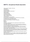 NBPTS - Exceptional Needs Specialist QUESTIONS AND CORRECT DETAILED ANSWERS WITH RATIONALES 2025/2026 VERIFIED ANSWERS) |ALREADY GRADED A+