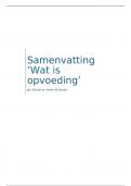 Samenvatting Artikel 'Wat is opvoeding'