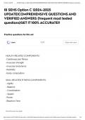 IB SEHS Option C |2024-2025 UPDATE|COMPREHENSIVE QUESTIONS AND VERIFIED ANSWERS (frequent most tested questions)GET IT 100% ACCURATE!!