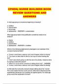 CPHON; NURSE BUILDERS BOOK REVIEW QUESTIONS AND ANSWERS