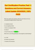 Esri Certification Practice Test 1 | Questions and Correct Answers | Latest Update 2024/2025 | 100% PASS