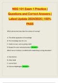 NSG 101 Exam 1 Practice | Questions and Correct Answers | Latest Update 2024/2025 | 100% PASS