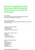 Exam -1- Caring (Hygiene, G-Tube, Blood Glucose Monitoring) Actual Questions answered