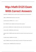 Wgu Math D125 Exam With Correct Answers