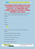 ATI NUTRITION PROCTORED 2024 EXAM  / NUTRITION ATI PROCTORED ACTUAL  EXAM ALL 135 QUESTIONS AND  CORRECT DETAILED ANSWERS (VERIFIED  ANSWERS) Latest Update