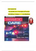 Test Bank For Paramedic Care: Principles and Practice, 6th Edition, Volumes 1 - 5 by Bryan Bledsoe| All Chapters ||Complete A+ Guide